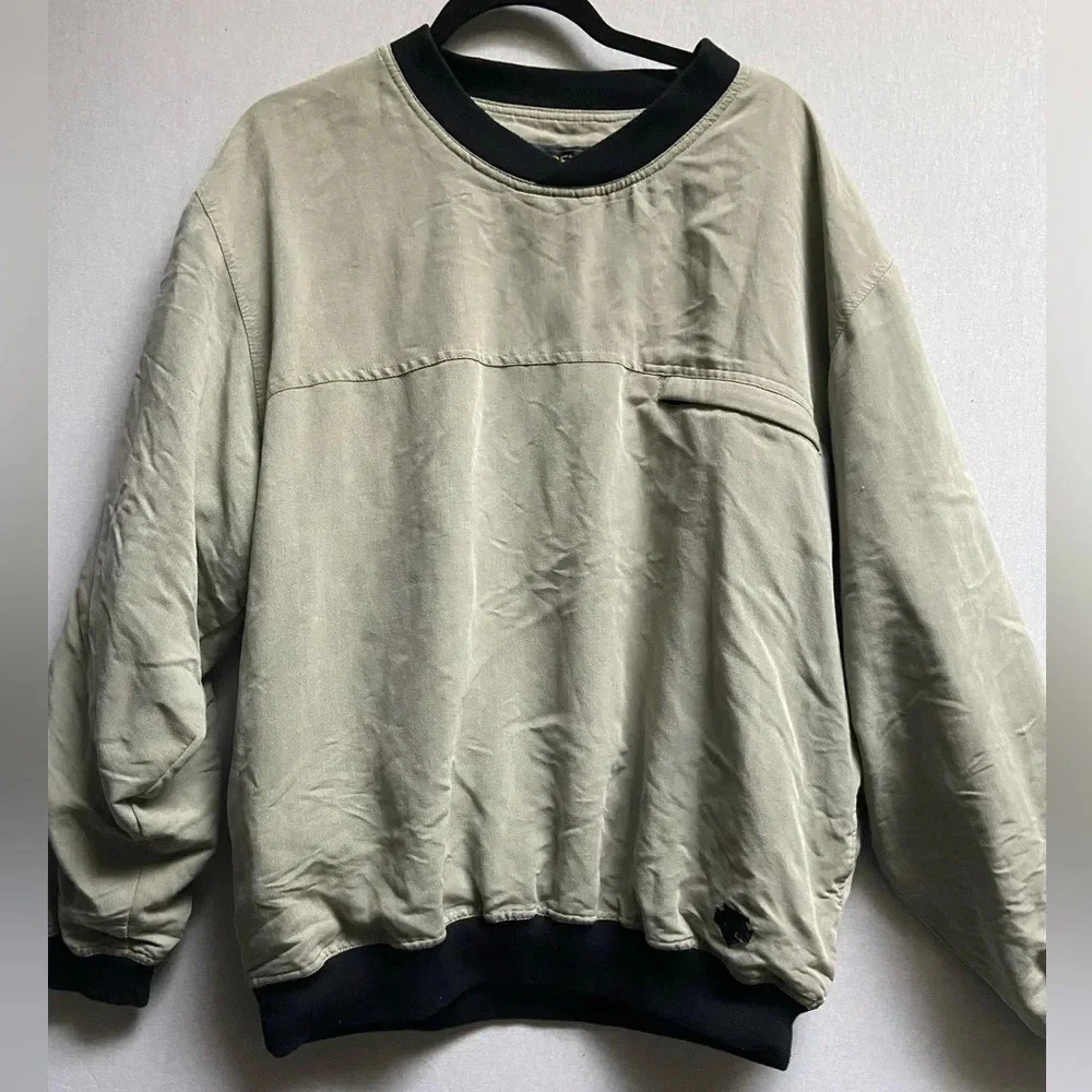 Descente Men's Beige Pullover Golf Sweatshirt - Size M
